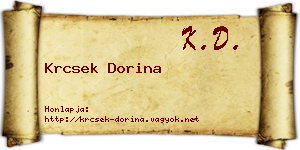 Krcsek Dorina névjegykártya